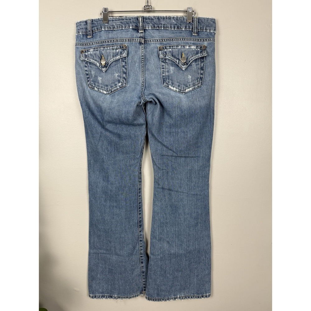 Vintage Aeropostale Authentic Flare Jean Flap Pocket‎ Distressed Low Rise Y2K